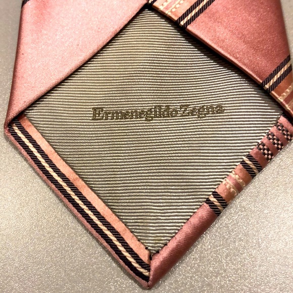 Ermenegildo Zegna Tie / Pink/Diagonal - Picture 2 of 9